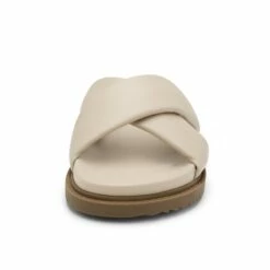 Open Toe Crisscross Slide Flat Sandals BEIGE WHITE 11 Open Toe Crisscross Slide Flat Sandals BEIGE WHITE -DREAM PAIRS Sales 3 60
