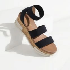 Platform Ankle Strap Sandals NAVY