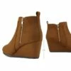 Pointed Toe Suede Wedge Bootie TAN SUEDE -DREAM PAIRS Sales 4 101