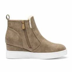 Hidden Heel Platform Wedge Booties TAUPE PU -DREAM PAIRS Sales 4 102