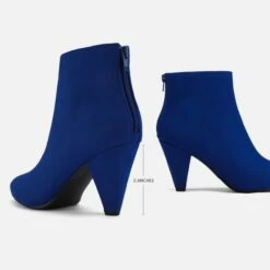 Pointed Toe High Heel Ankle Booties ROYAL BLUE SUEDE -DREAM PAIRS Sales 4 108