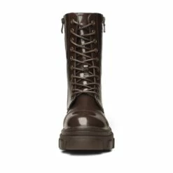 Mid Calf Combat Boots BROWN -DREAM PAIRS Sales 4 126