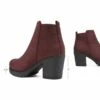 Low Heel Chunky Ankle Boots BURGUNDY 1 Low Heel Chunky Ankle Boots BURGUNDY -DREAM PAIRS Sales 4 147