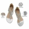 Cute Rhinestone Flat Sandals SILVER -DREAM PAIRS Sales 4 16