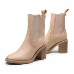 Diva Chunky Chelsea Booties NUDE 9 Diva Chunky Chelsea Booties NUDE -DREAM PAIRS Sales 4 166