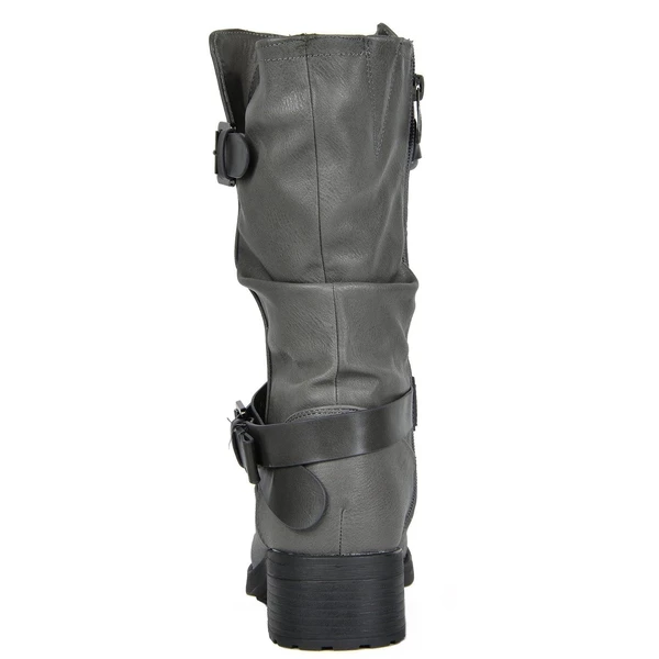 Faux Fur Mid Calf Winter Riding Boots GREY 4 Faux Fur Mid Calf Winter Riding Boots GREY - Image 2
