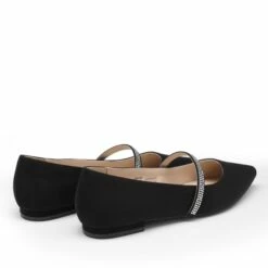 Slip On Rhinestone Strap Flats BLACK -DREAM PAIRS Sales 4 187