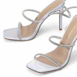 Stiletto Rhinestone Strappy Heels SILVER 11 Stiletto Rhinestone Strappy Heels SILVER -DREAM PAIRS Sales 4 21