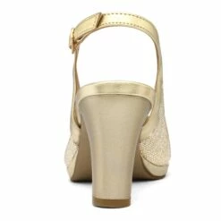 Chunky Heel Peep Toe Slingback Pumps GOLD -DREAM PAIRS Sales 4 220