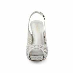 Peep Toe Rhinestone Pumps SILVER GLITTER 12 Peep Toe Rhinestone Pumps SILVER GLITTER -DREAM PAIRS Sales 4 222