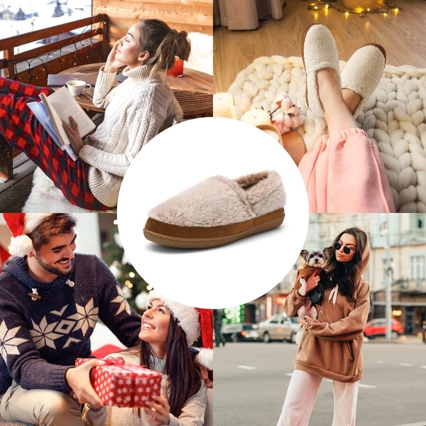 Lightweight Fuzzy Sherpa Slippers BROWN 5 Lightweight Fuzzy Sherpa Slippers BROWN - Image 3