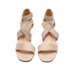 Ankle Strap Wedge Heel Sandals NUDE
