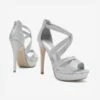 Stiletto Platform Pump Sandals SILVER GLITTER 2 Stiletto Platform Pump Sandals SILVER GLITTER -DREAM PAIRS Sales 4 39