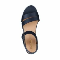 Buckle Ankle Strap Platform Wedge Sandals NAVY PU -DREAM PAIRS Sales 4 44