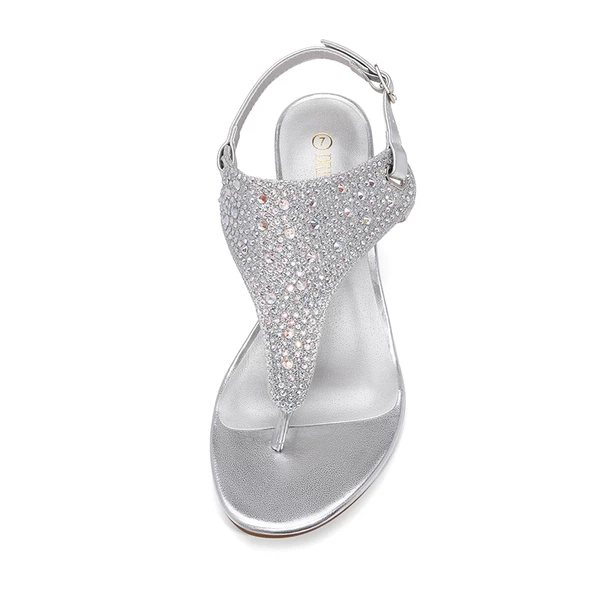 Low Wedge Dress Sandals SILVER 4 Low Wedge Dress Sandals SILVER - Image 2