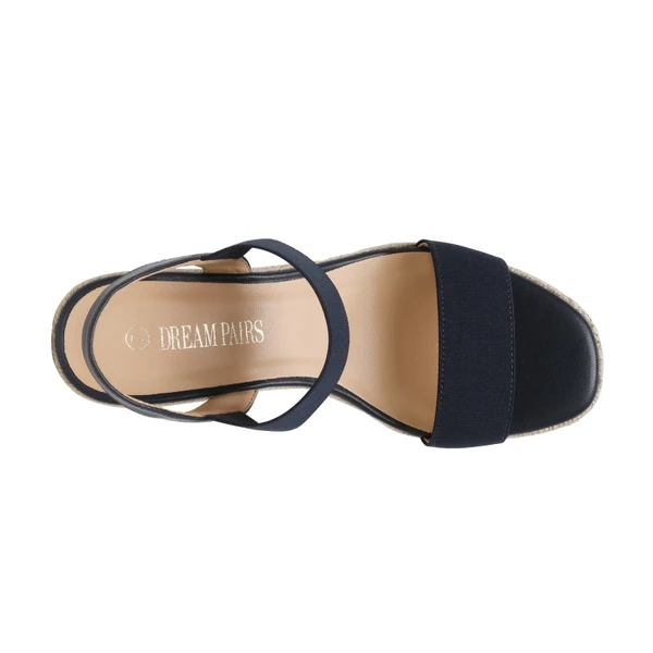 Open Toe Espadrille Platform Sandals NAVY 7 Open Toe Espadrille Platform Sandals NAVY - Image 5