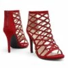 Strappy Stiletto Rhinestone Sandals RED 2 Strappy Stiletto Rhinestone Sandals RED -DREAM PAIRS Sales 4 56
