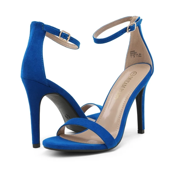 Ankle Strap High Heel Stiletto Sandals ROYAL BLUE 5 Ankle Strap High Heel Stiletto Sandals ROYAL BLUE - Image 3