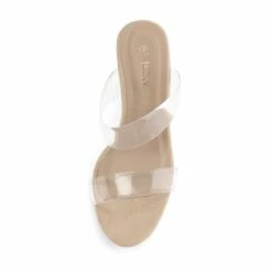 Clear Strap Block Heel Sandals NUDE CLEAR -DREAM PAIRS Sales 4 73