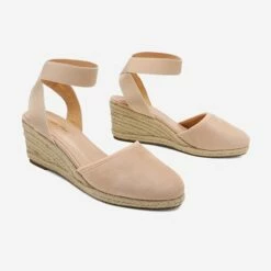 Ankle Strap Closed-Toe Espadrille Wedge Sandals NUDE -DREAM PAIRS Sales 4 74