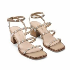 Clear Rhinestone Strappy Chunky Heels NUDE PU RIVET 13 Clear Rhinestone Strappy Chunky Heels NUDE PU RIVET -DREAM PAIRS Sales 4 76