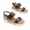 Ankle Strap Casual Platform Sandals BLACK PU -DREAM PAIRS Sales 4 77