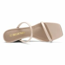 Square Toe Double Wedge Sandals NUDE -DREAM PAIRS Sales 4 78