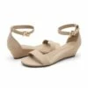 Open Toe Low Wedge Sandals NUDE SUEDE 1 Open Toe Low Wedge Sandals NUDE SUEDE -DREAM PAIRS Sales 4 88