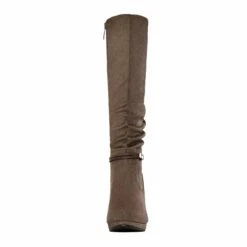 Knee High Platform Heel Boots NATURAL