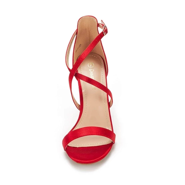 Open Toe Red Stiletto Sandals RED 8 Open Toe Red Stiletto Sandals RED - Image 6