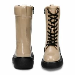 Platform Mid Calf Lace Up Combat Boots NUDE -DREAM PAIRS Sales 5 105