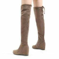Thigh High Wedges Boots KHAKI -DREAM PAIRS Sales 5 123