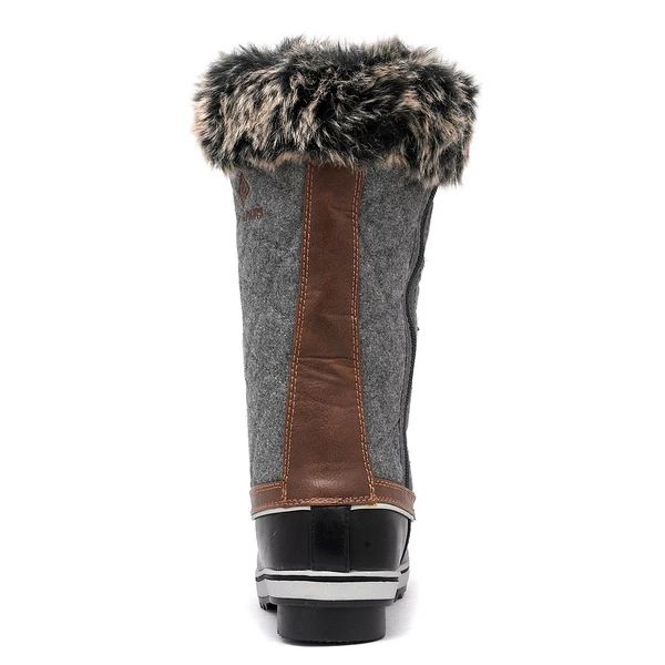 Mid-Calf Fur Snow Boots BLACK GREY 6 Mid-Calf Fur Snow Boots BLACK GREY - Image 4