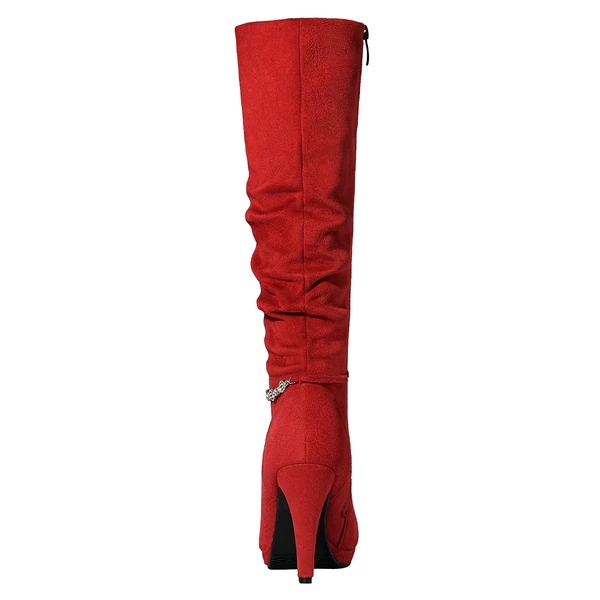 Knee High Heeled Boots RED 4 Knee High Heeled Boots RED - Image 2