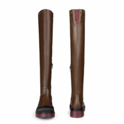 Thigh High Over The Knee Boots BROWN PU