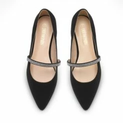 Slip On Rhinestone Strap Flats BLACK -DREAM PAIRS Sales 5 148