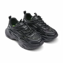 Chunky Platform Lace-up Sneakers BLACK -DREAM PAIRS Sales 5 152