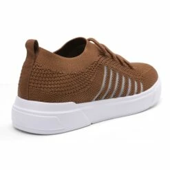 Low Top Lace Up Sock Sneakers BROWN -DREAM PAIRS Sales 5 153