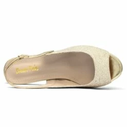 Chunky Heel Peep Toe Slingback Pumps GOLD -DREAM PAIRS Sales 5 170