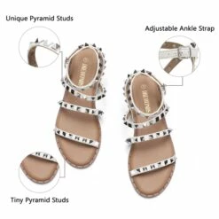 Clear Flat Gladiator Sandals WHITE
