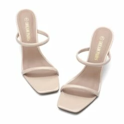 Square Toe Double Wedge Sandals NUDE -DREAM PAIRS Sales 5 50