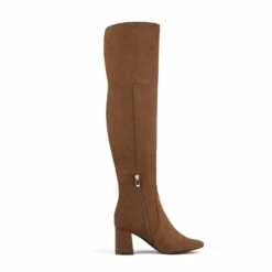 Chunky Over The Knee Boots BROWN SUEDE -DREAM PAIRS Sales 5 79