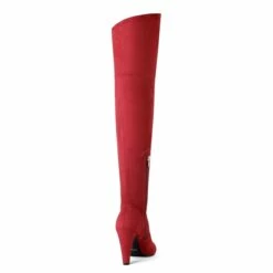 Thigh High Heeled Boots RED SUEDE -DREAM PAIRS Sales 5 80