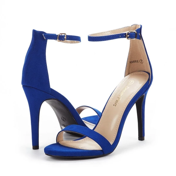Ankle Strap High Heel Stiletto Sandals ROYAL BLUE 4 Ankle Strap High Heel Stiletto Sandals ROYAL BLUE - Image 2