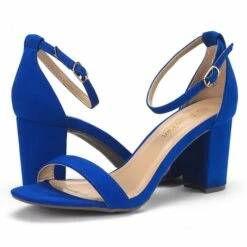 Open Toe Chunky Heel Sandals ROYAL BLUE -DREAM PAIRS Sales 6 14