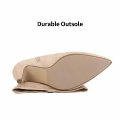 Mid Calf High Heel Boots NUDE SUEDE 10 Mid Calf High Heel Boots NUDE SUEDE -DREAM PAIRS Sales 6 15