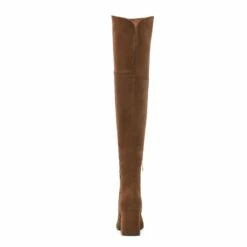 Chunky Over The Knee Boots BROWN SUEDE -DREAM PAIRS Sales 6 30