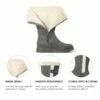 Women's Winter Fur Lined Mid Calf Snow Boots GREY