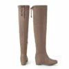 Thigh High Wedges Boots KHAKI 1 Thigh High Wedges Boots KHAKI -DREAM PAIRS Sales 6 60