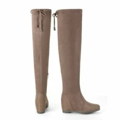 Thigh High Wedges Boots KHAKI